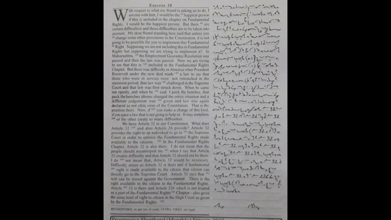 80 WPM   Exercise No 9&10   English Shorthand   Progressive Magazine January 2025   #shorthand