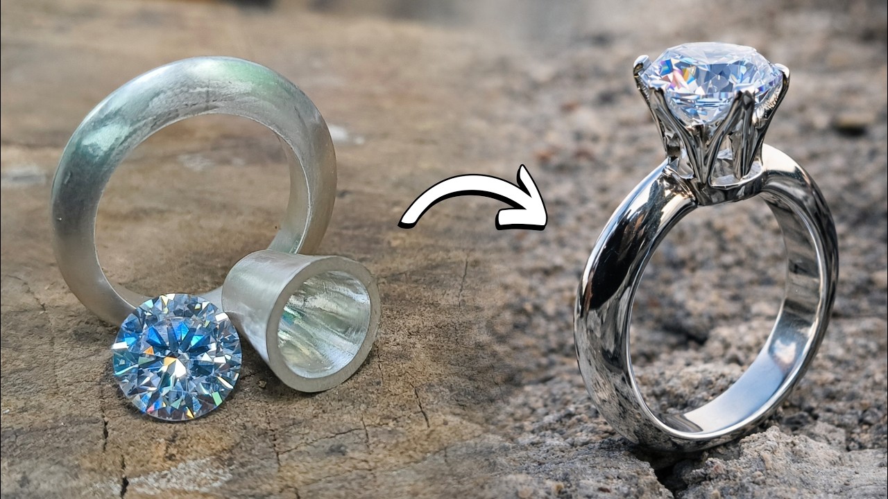 Handmade Silver Ring with Diamond 💎💍 |  Jewelry Making Process