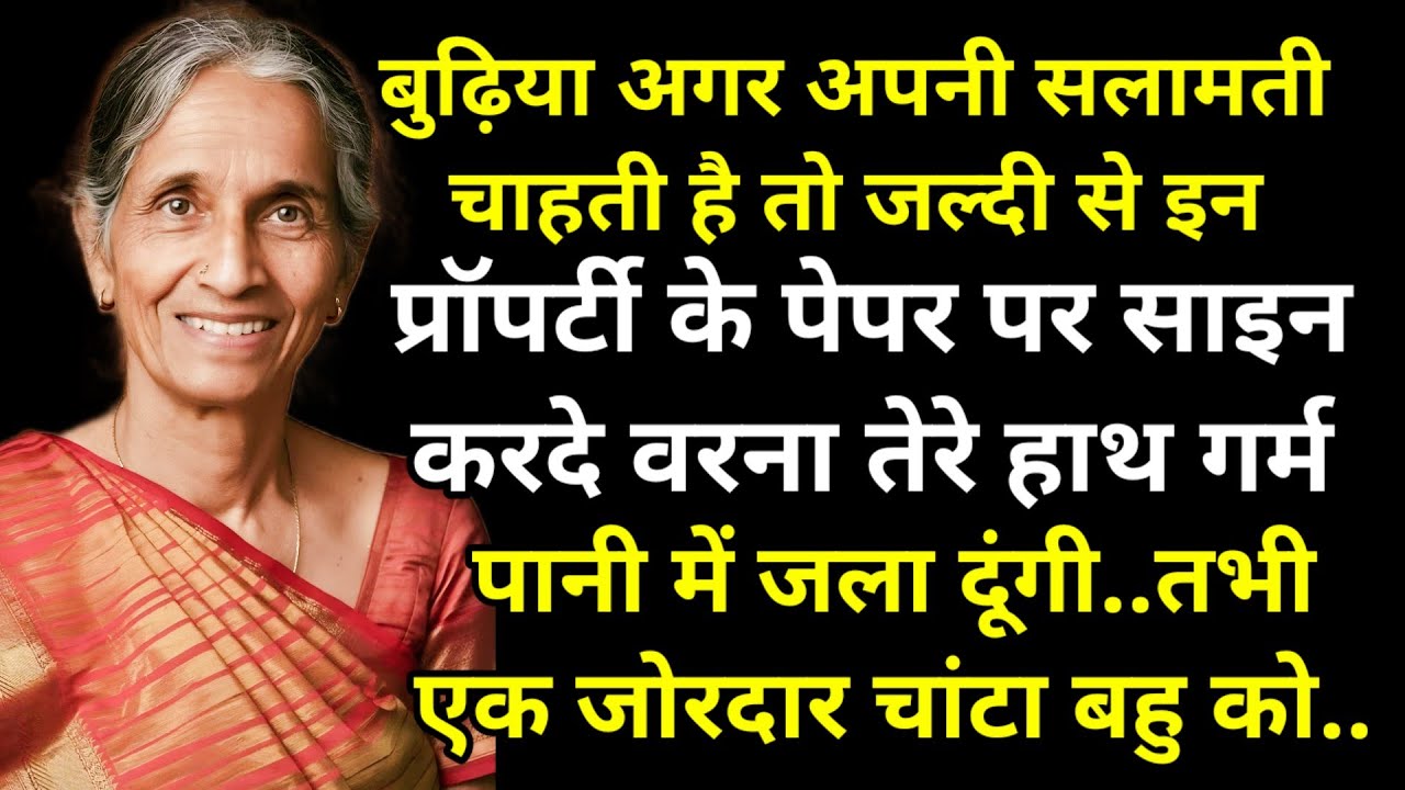 बुढ़िया अगर अपनी सलामती चाहती है तो जल्दी से इन प्रॉपर्टी के पेपर पर साइन करदे वरना तेरे हाथ गर्म..