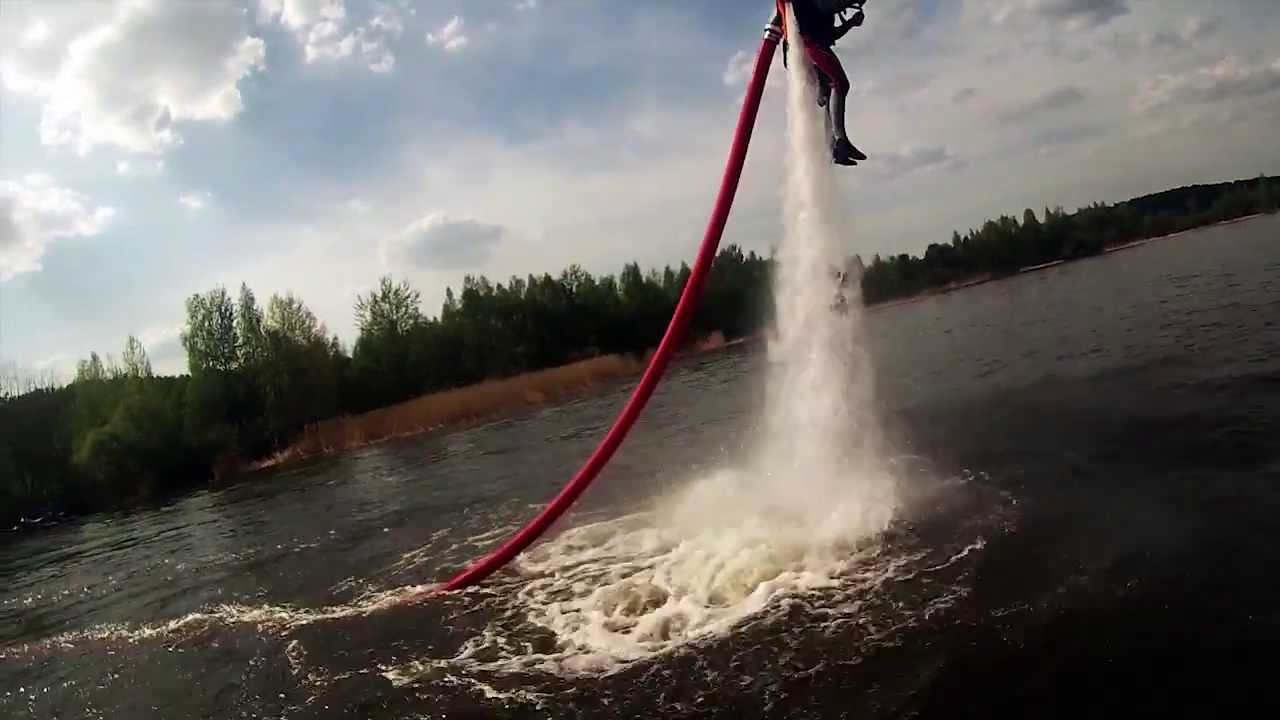 Презентация летающего ранца на водной тяге ProfiJetFlyer. Летающий ранец видео.