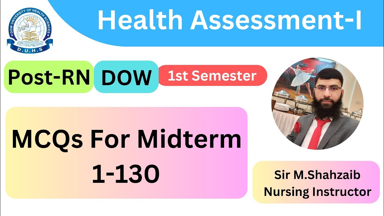 Health Assessment-I GBSN Semester 3 /Post-RN 1st Semester MCQs 1-130