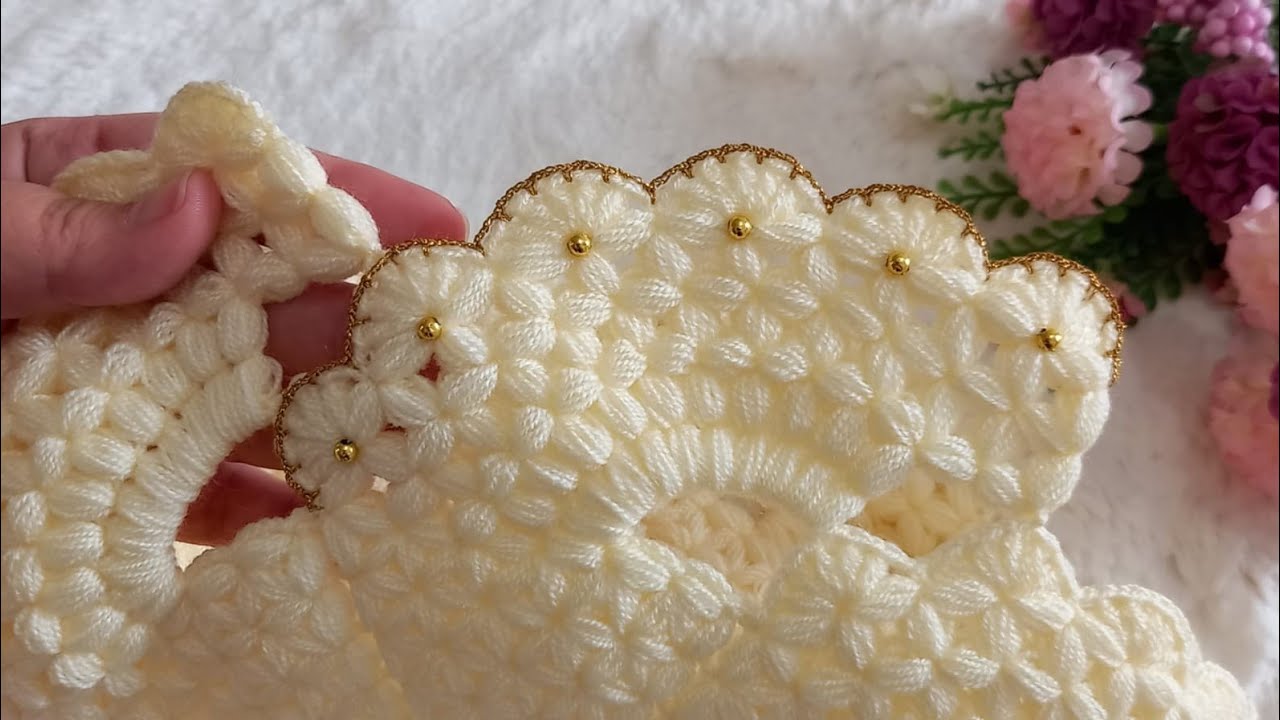 Yeni Tasarım İncili Yuvarlak Gelin Lifi / Tasarım Suzan Ayin / Crochet Thalposh Desing