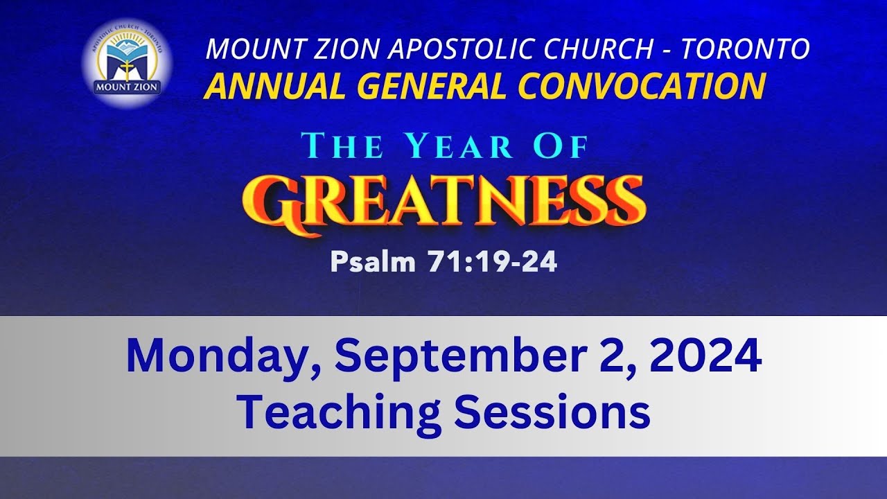 Annual General Convocation | Monday, September 2, 2024 | Teaching Sessions