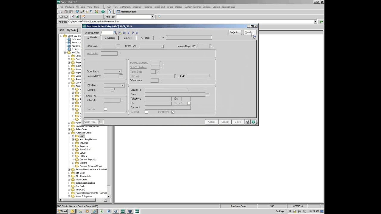 Sage 100 ERP: AP Credit Card Vendors and ACH Payments