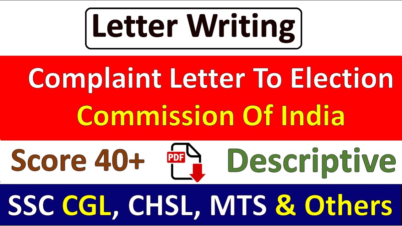 How to write complaint letters | How to write a complaint letter to the Election Commission in En...
