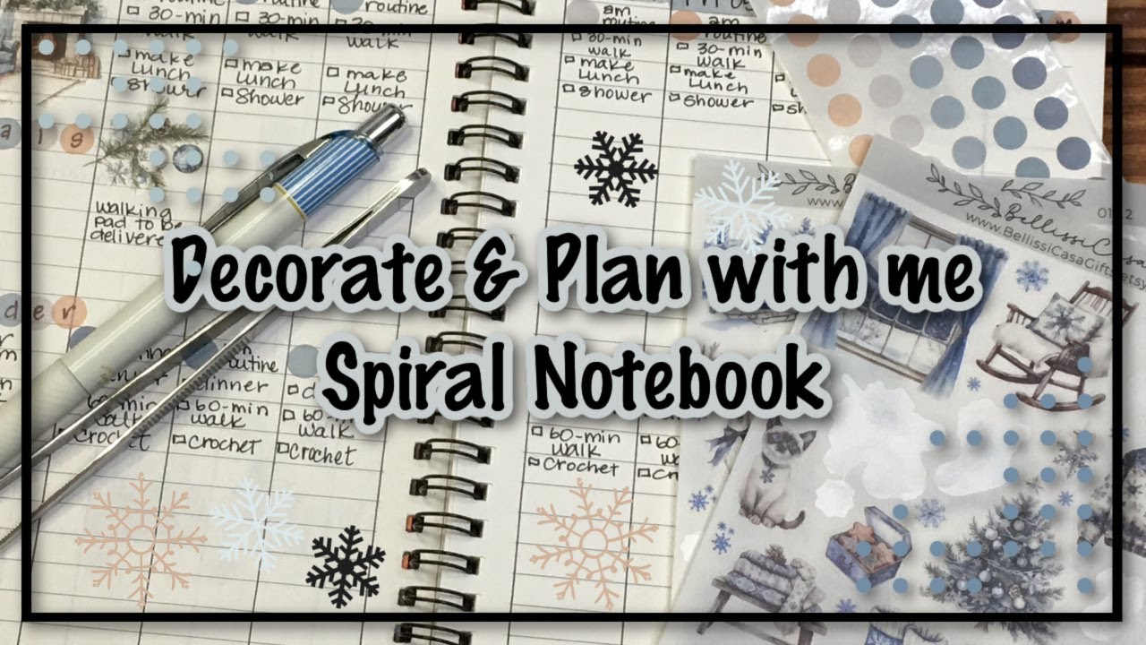 ❄️Блокнот на спирали как планировщик! А украшать будем с помощью набора наклеек и васи-ленты ❄️