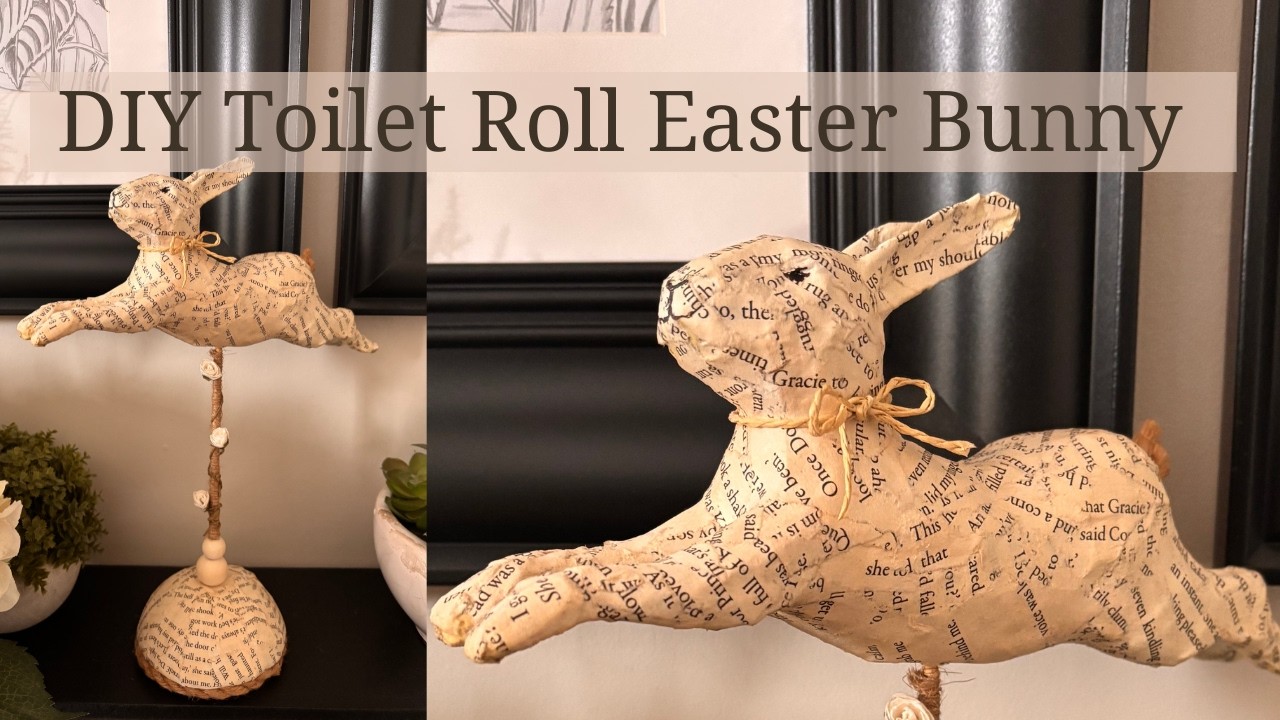DIY Jumping Easter Bunny Rabbit from Toilet Rolls #easterbunny #toiletrollcraft #recycledcraft