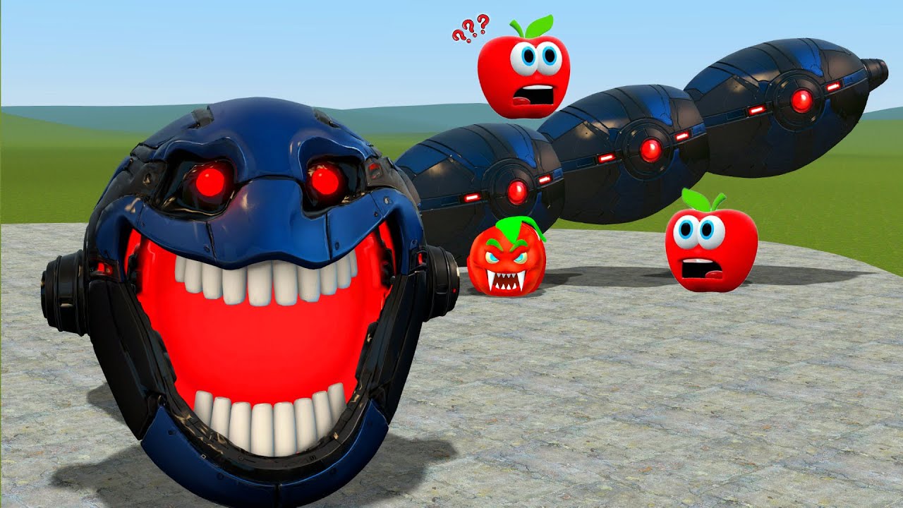 ROBLOX HUNGRY OMNISNAKE CHASED  ALL SCARED APPLE Crazy Chase in Garry’s Mod!