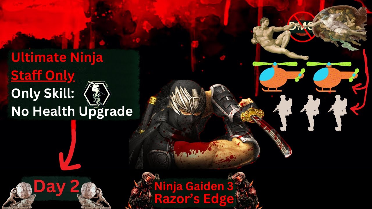 ULTIMATE Ninja Gaiden 3 RE: Helicopter Duo Mob No Damage - Lunar Staff Only Day 2