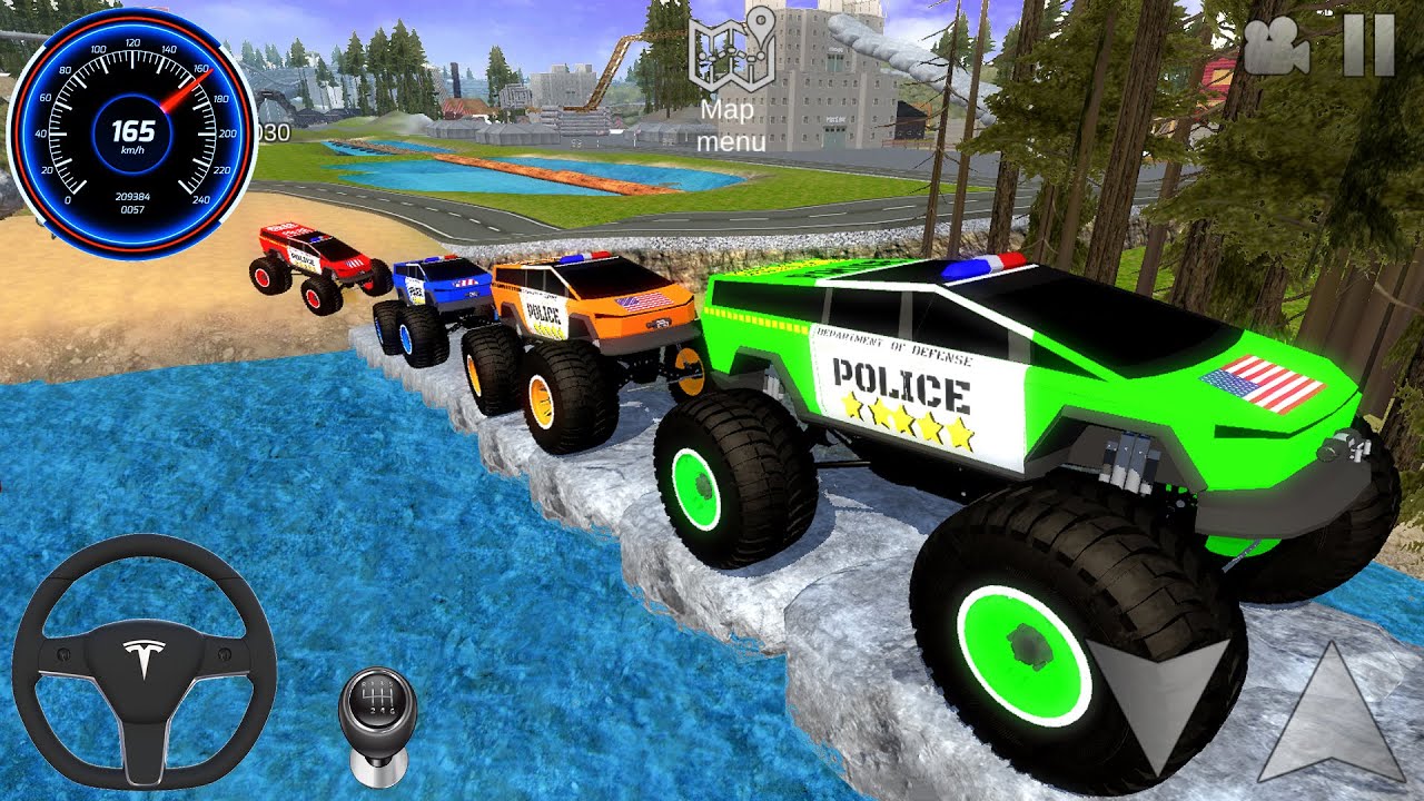 Juegos De Carros - Police Monster Trucks Impossible Driver #2 - Car Extreme Racing Android GamePlay