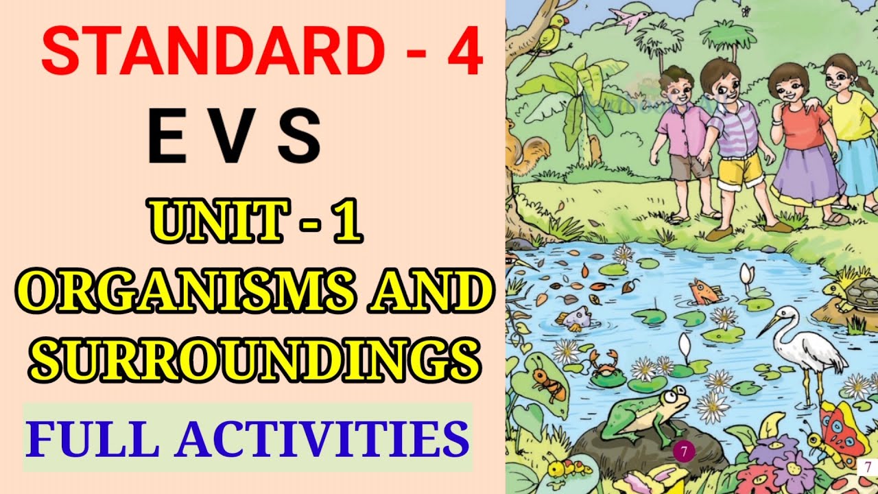 ORGANISMS AND SURROUNDINGS | STD 4 EVS UNIT 1 | CLASS 4 EVS CHAPTER 1 ENGLISH MEDIUM