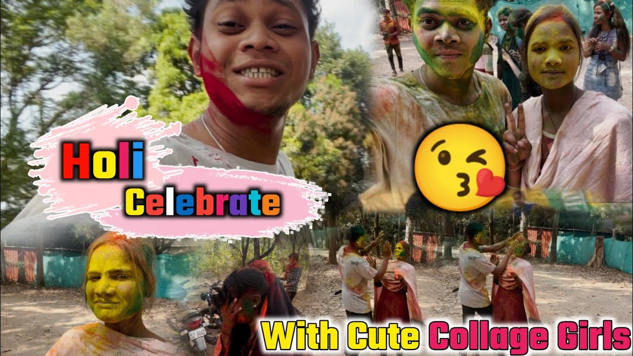 Holi Celebrate With Cute Girls 😍😘 Collage Girls Holi Celebrate 2023 Holi Me Ye Kya Ho Gaya 🤭🤫