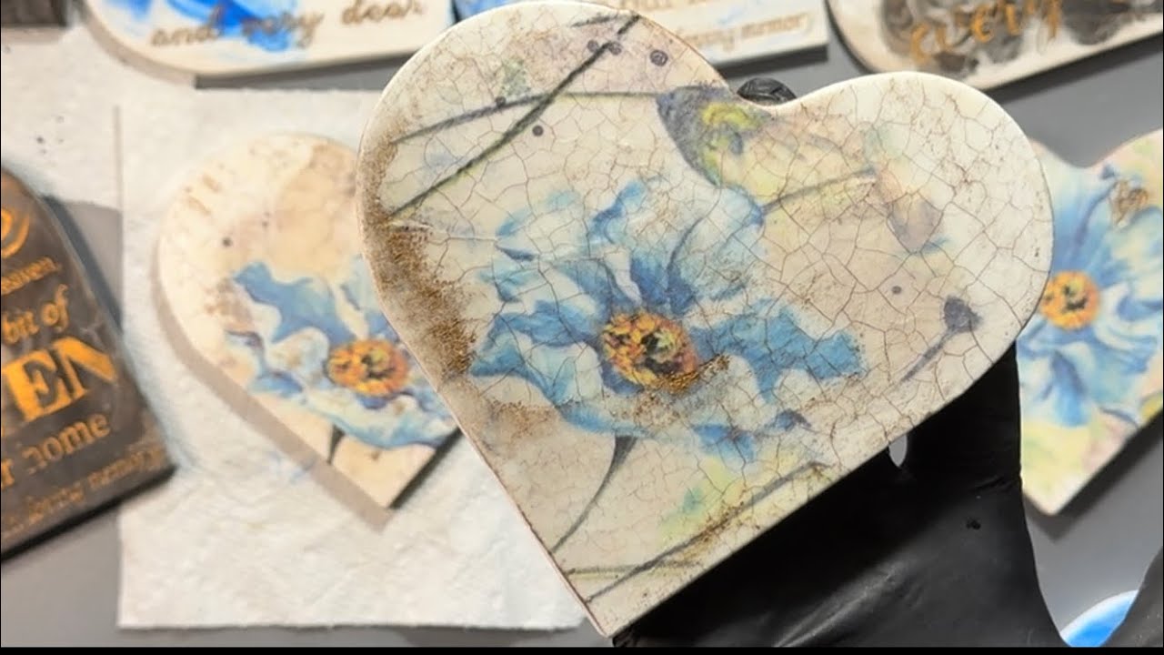 Eco resin two step crackle Decoupage 