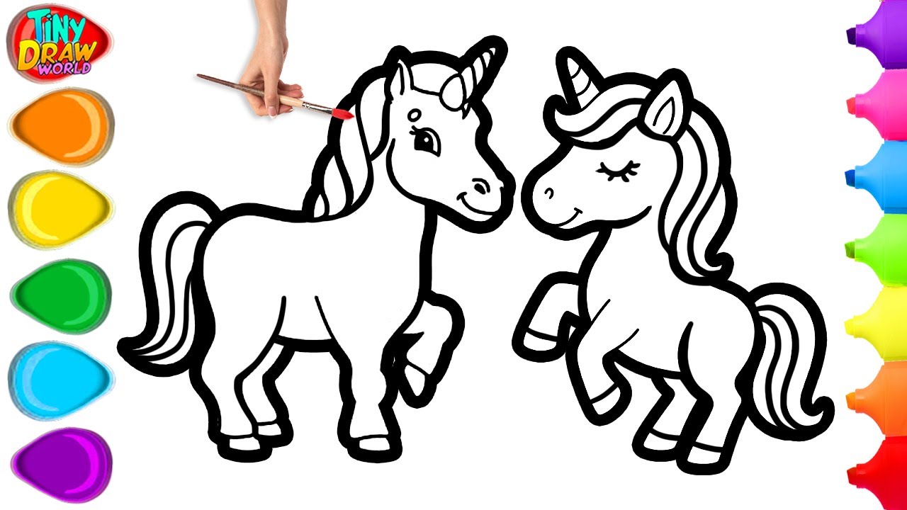 How To Draw a Cute Unicorn Couple | Easy Step By Step Tutorial