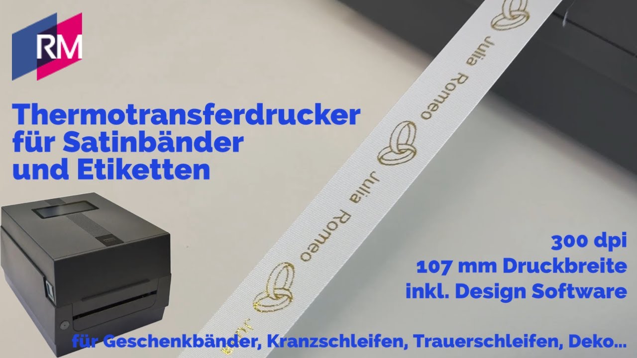 Thermotransferdrucker RM AT 340 für Geschenkbänder, Schleifen und viele andere Anwendungen