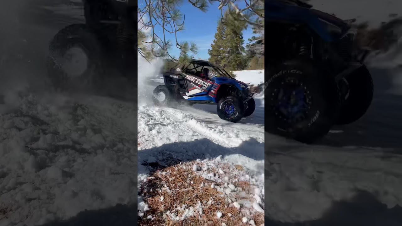 4wd snow drifting in a RZR! #Shorts #utv