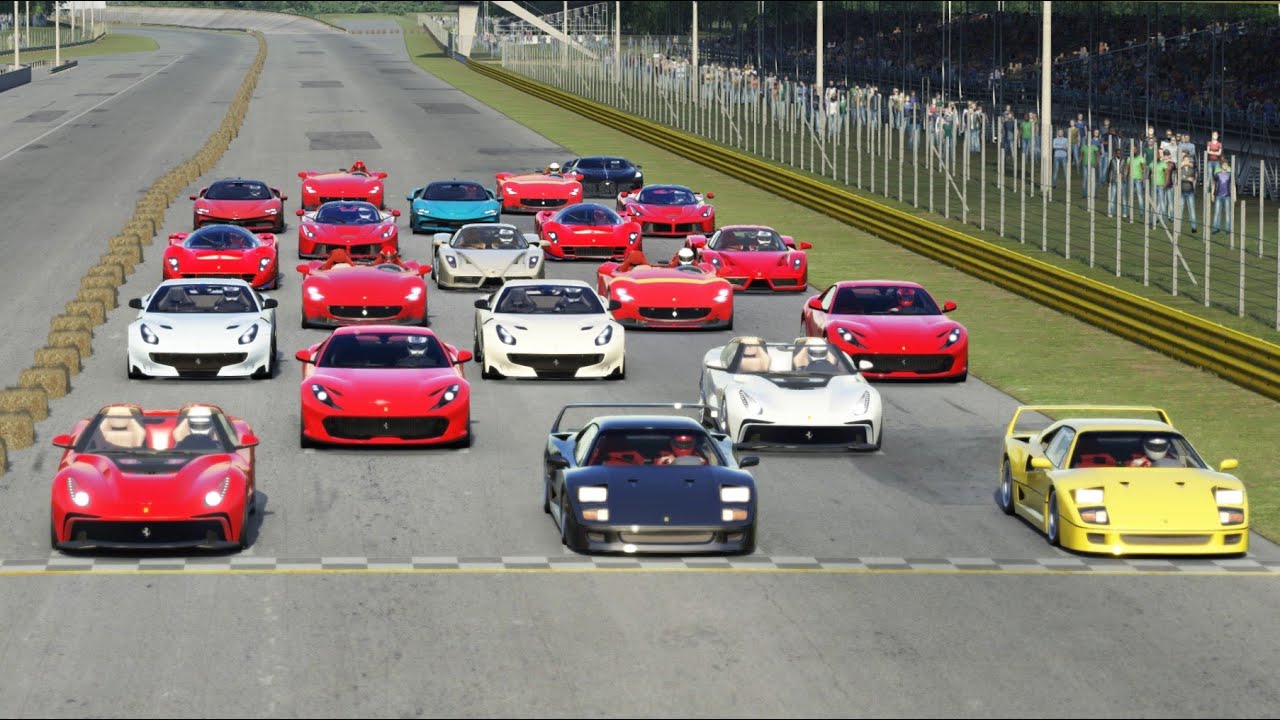 Bugatti La Voiture Noire vs Ferrari Sports at Monza Full Course