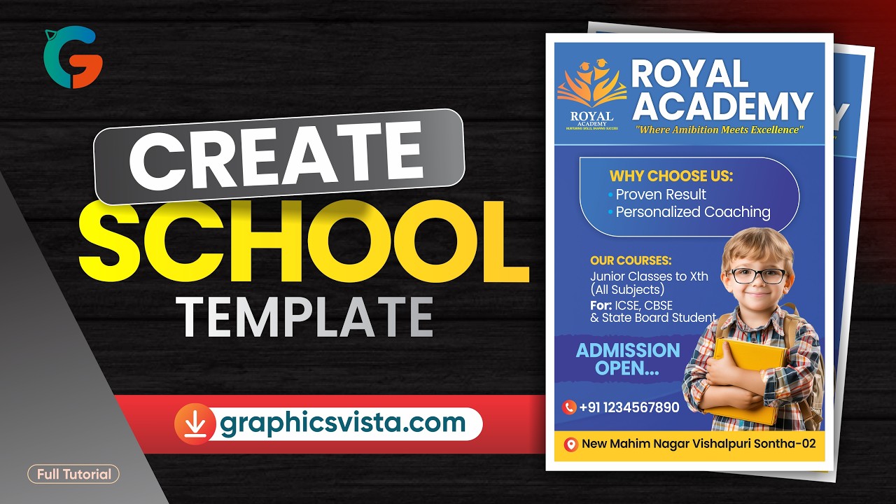Create a School Banner Template in CorelDraw | Professional Design Tutorial | Graphics Vista