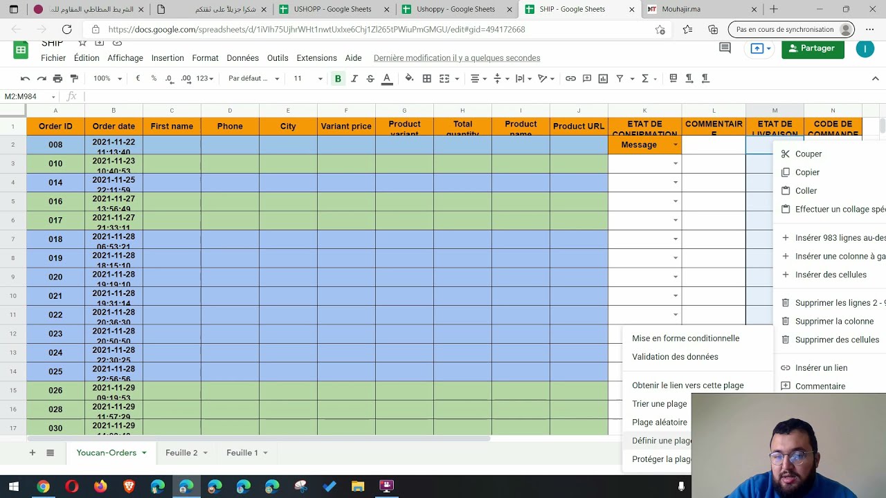 Google Sheet pour cash on delivery COD غوغل شيت احترافية لنظام الدفع عند الإستلام  ـ