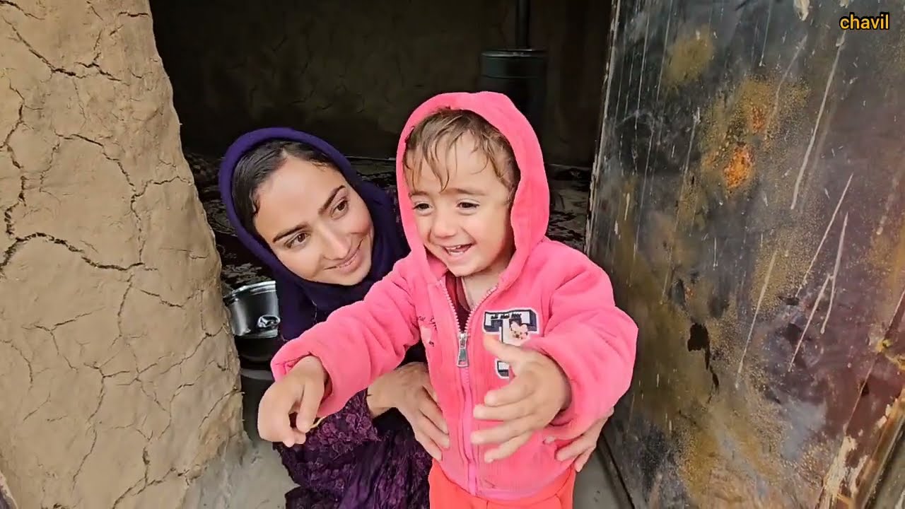 Heavy Rain Hits the New Mountain Home | Ali Repairs the Mud House by Hand 🌧️🏡💪