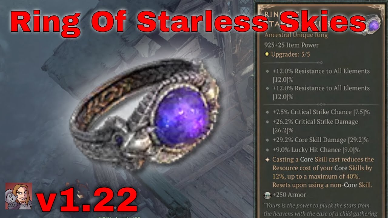 Diablo IV Unique Items - Ring Of Starless Skies (Ring)[Patch 1.22]