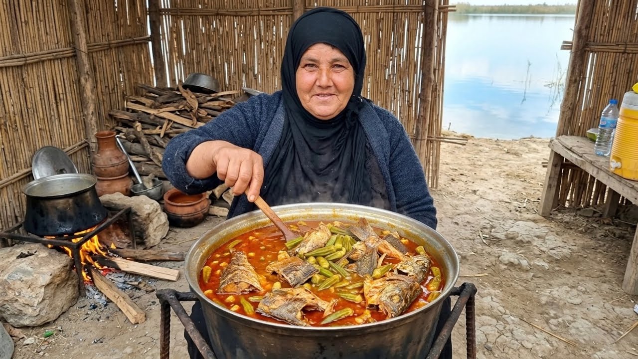 حجية عراقية من الريف تطبخ الأكلة التي كانت تعملها والدتها قبل وفاتها لأنها مفيدة جدا لصحة الإنسان