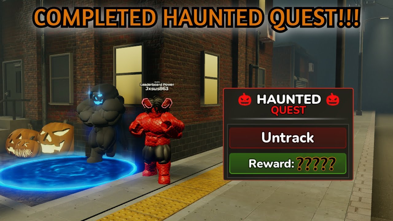 FINISHING HAUNTED QUEST IN ROBLOX GYM LEAGUE
