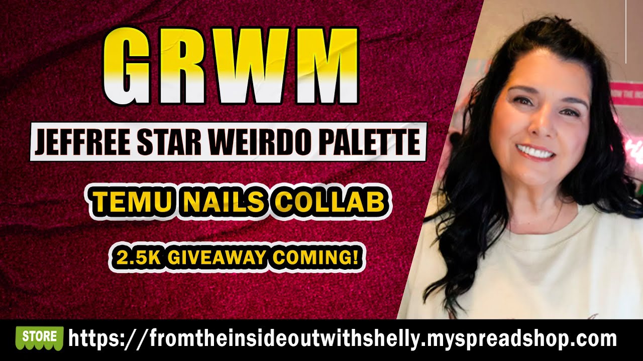 GRWM Using Jeffree Star Weirdo Palette 🎨 Temu Nails Collab 💅 