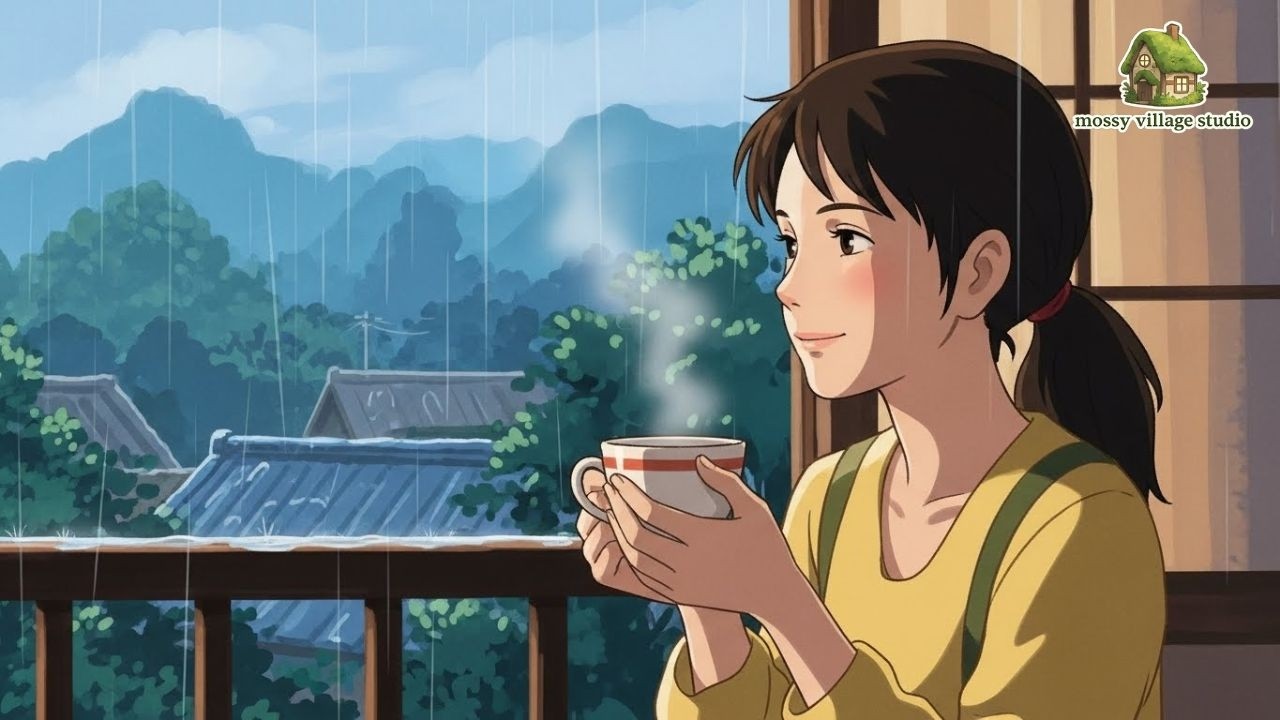 A Rainy Day in a Quiet Japanese Village 🌧️ | Ghibli style Slow Life