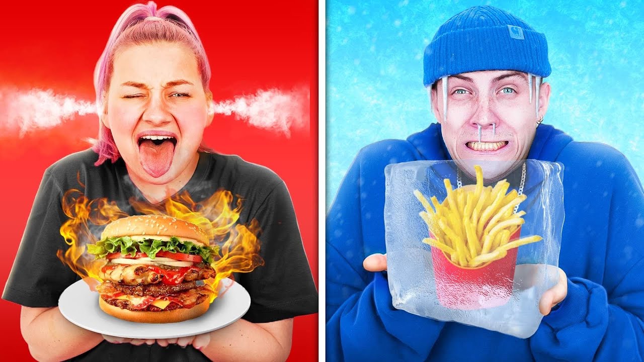 GORĄCE vs ZAMROŻONE JEDZENIE PRZEZ 24H