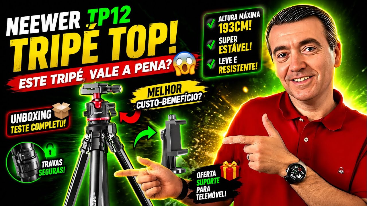 Neewer TP12 é o MELHOR tripé barato para smartphone? 🤯 Estável, compacto e portátil!