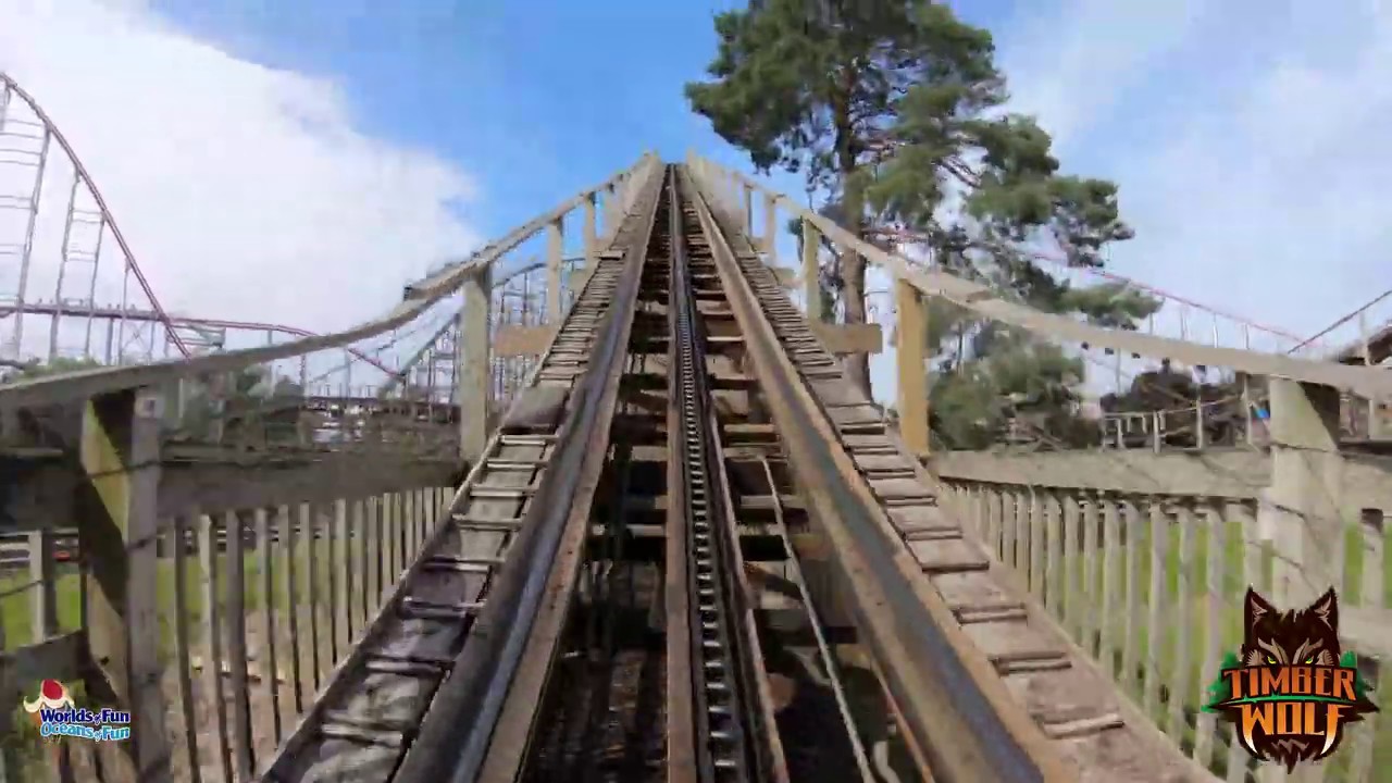 Virtual Roller Coaster Ride - Timber Wolf POV at Worlds of Fun