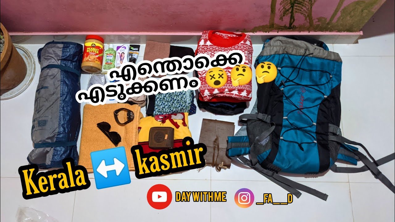 kerala to kasmir hitchhiking backpack solo trip Day with me || whts should i take to my trip 🤔🤔