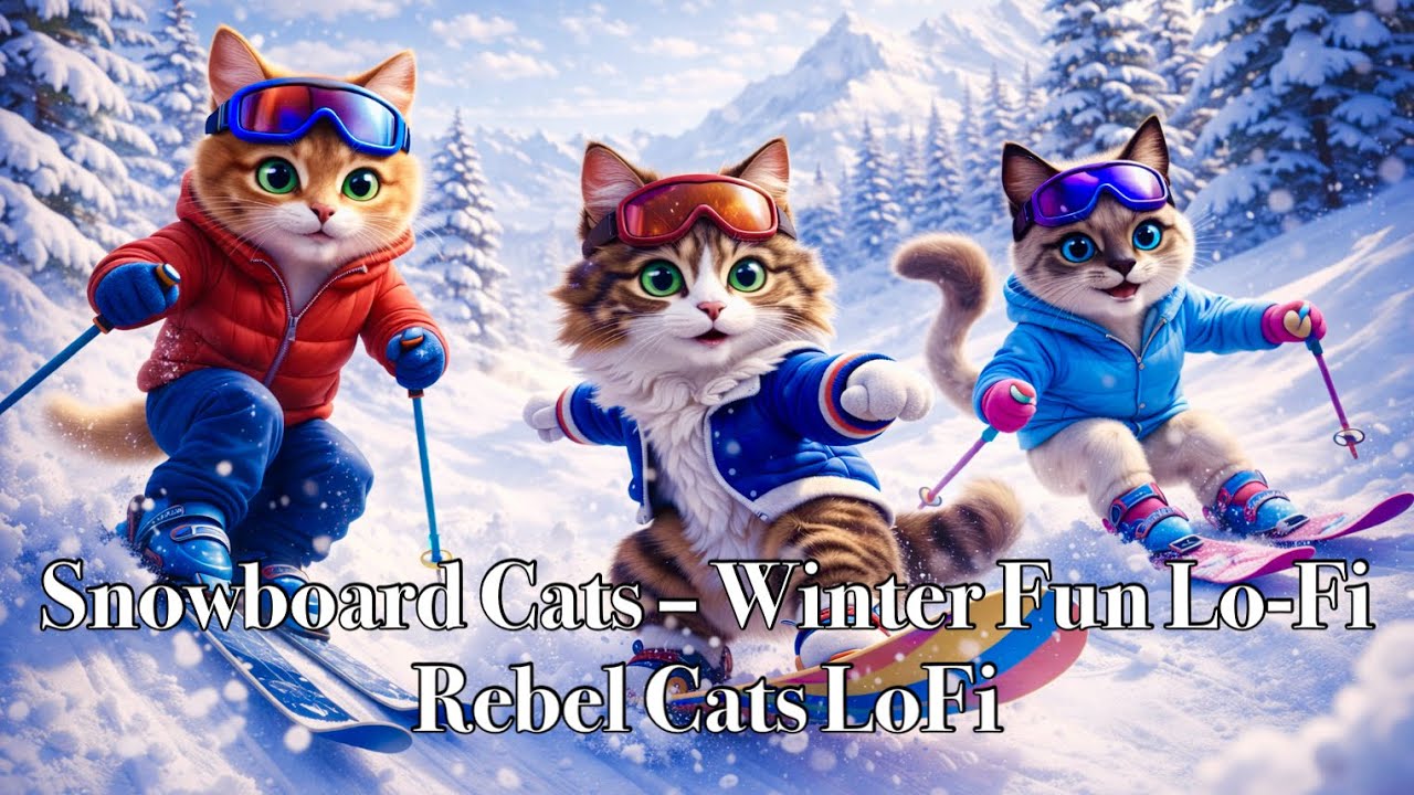 【Lo-Fi Relax/Sleep Music】Snowboard Cats – Winter Fun Lo-Fi
