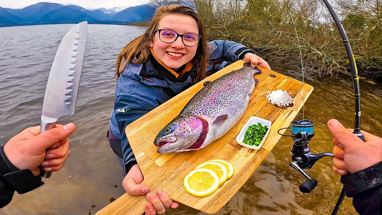 Pêcher et cuisiner des grosses truites dans les montagnes !!! ( catch and cook )