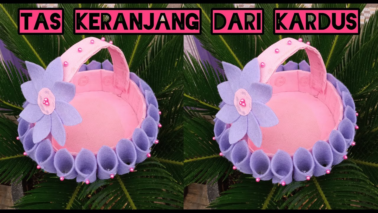 Ide Kreatif dari barang bekas | Tas keranjang cantik dari kardus dan kain flanel | Beautiful basket