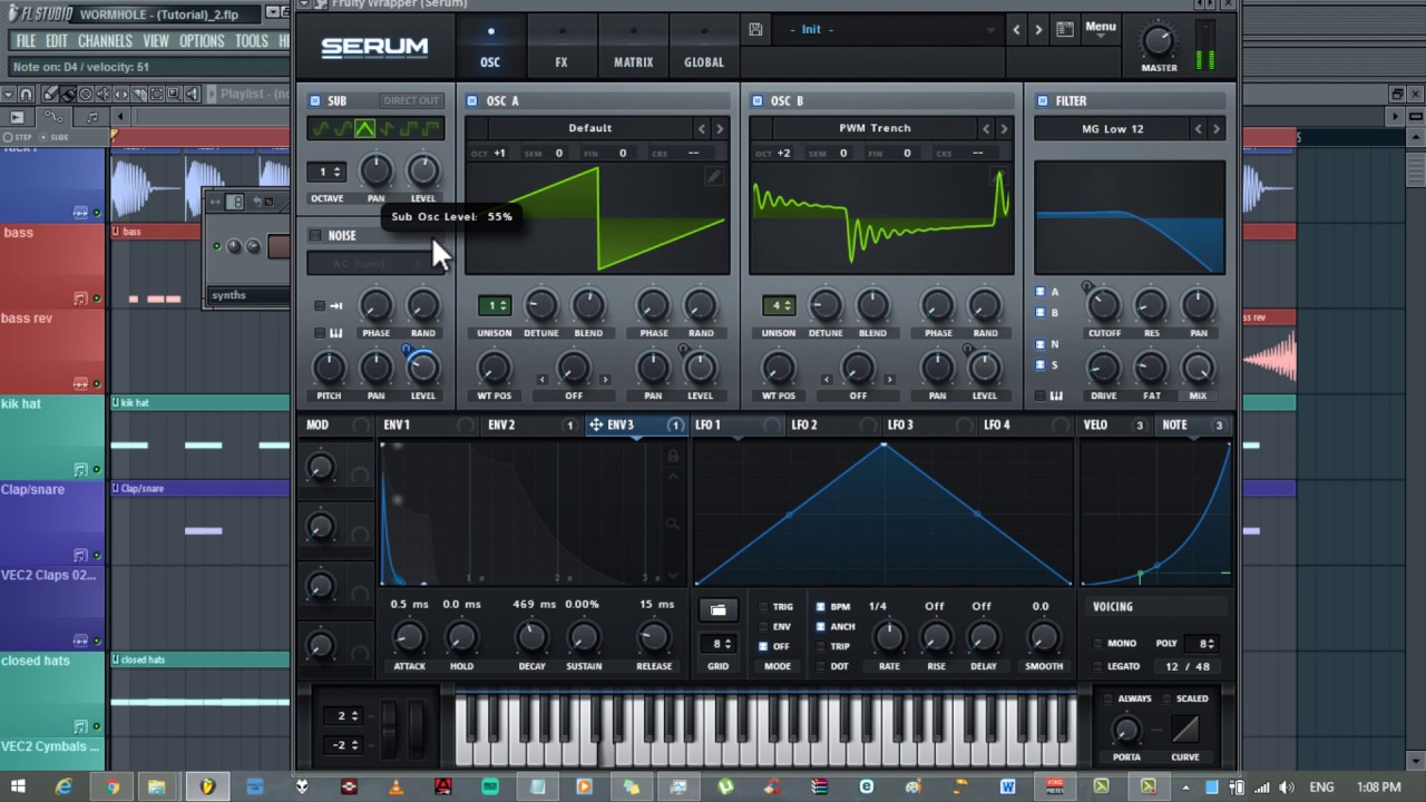 Melodic piano lead, Serum, Progressive psytrance  (Wormhole, FL Studio)