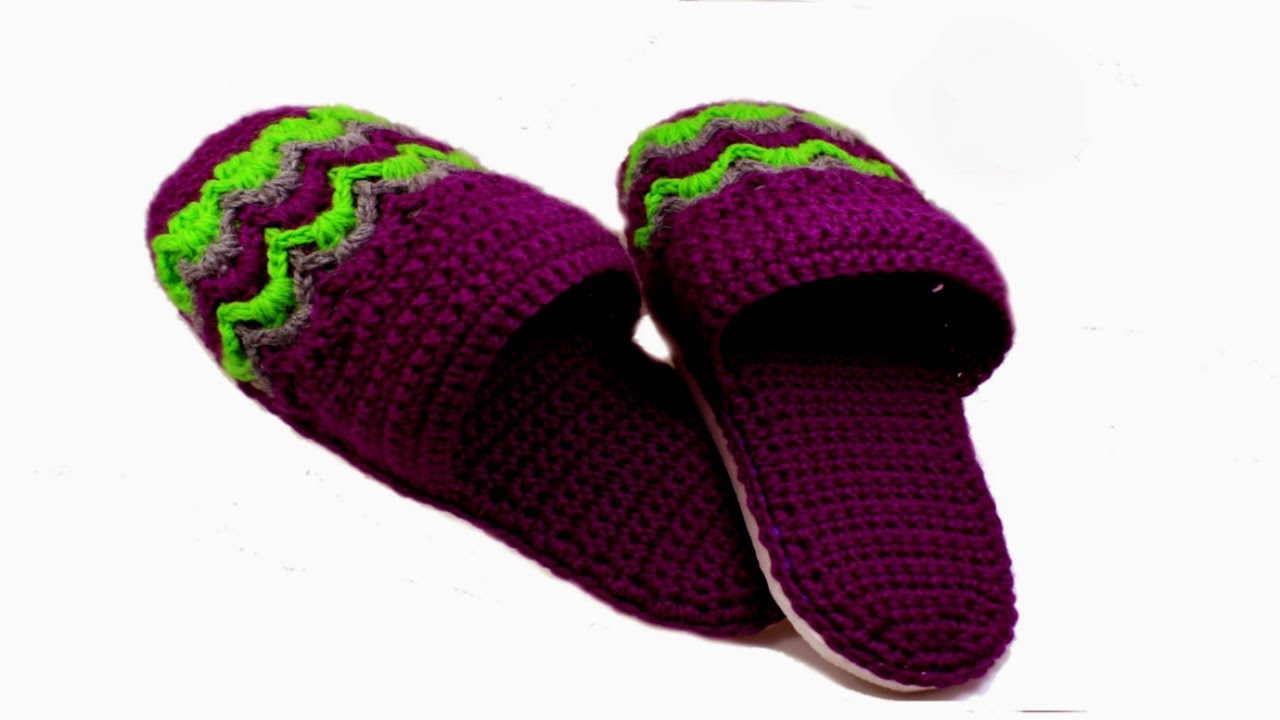 How to crochet adult slippers @VasilisaCatherine