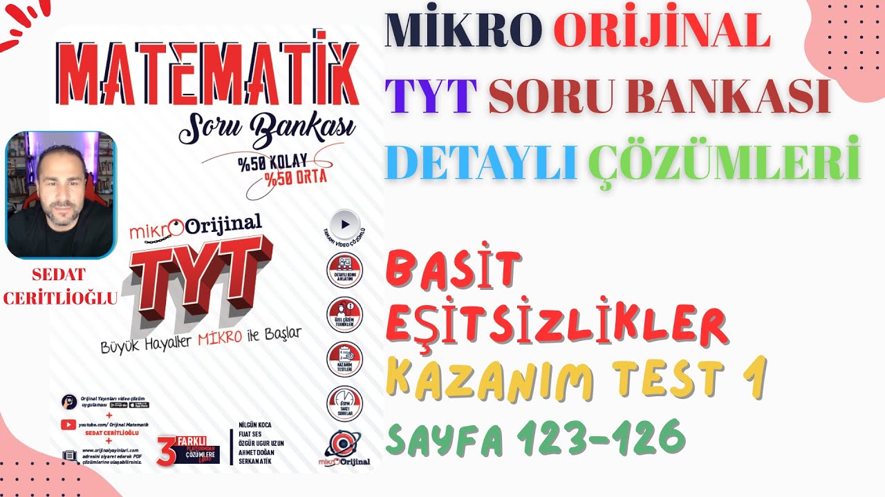 2026 MİKRO ORİJİNAL TYT SORU BANKASI ÇÖZÜMLERİ SYF123-126 #orijinalmatematik #mikroorijinal #yks2026