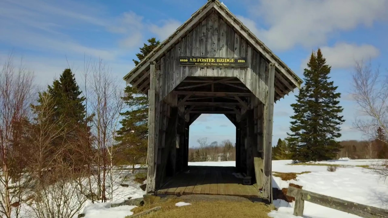 Cabot Plains - A.M. Foster Bridge - Cabot VT - March 2018 - Green Mountain Drone