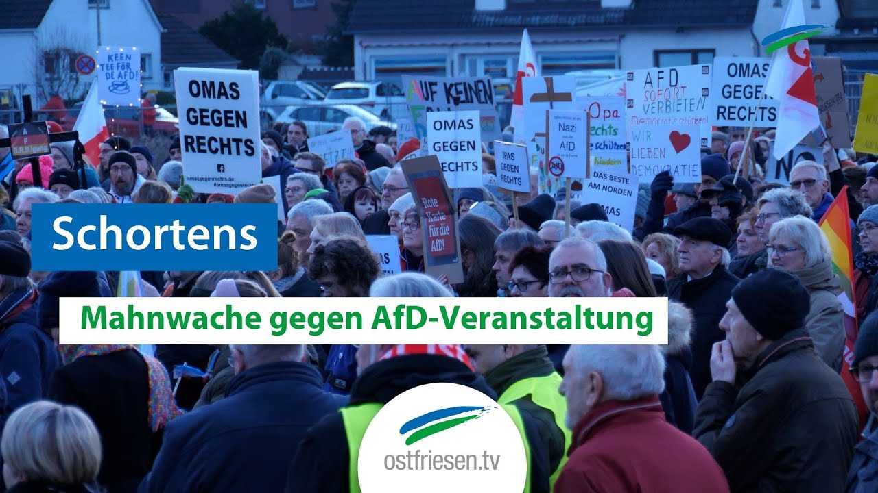 Mahnwache gegen AfD-Veranstaltung in Schortens