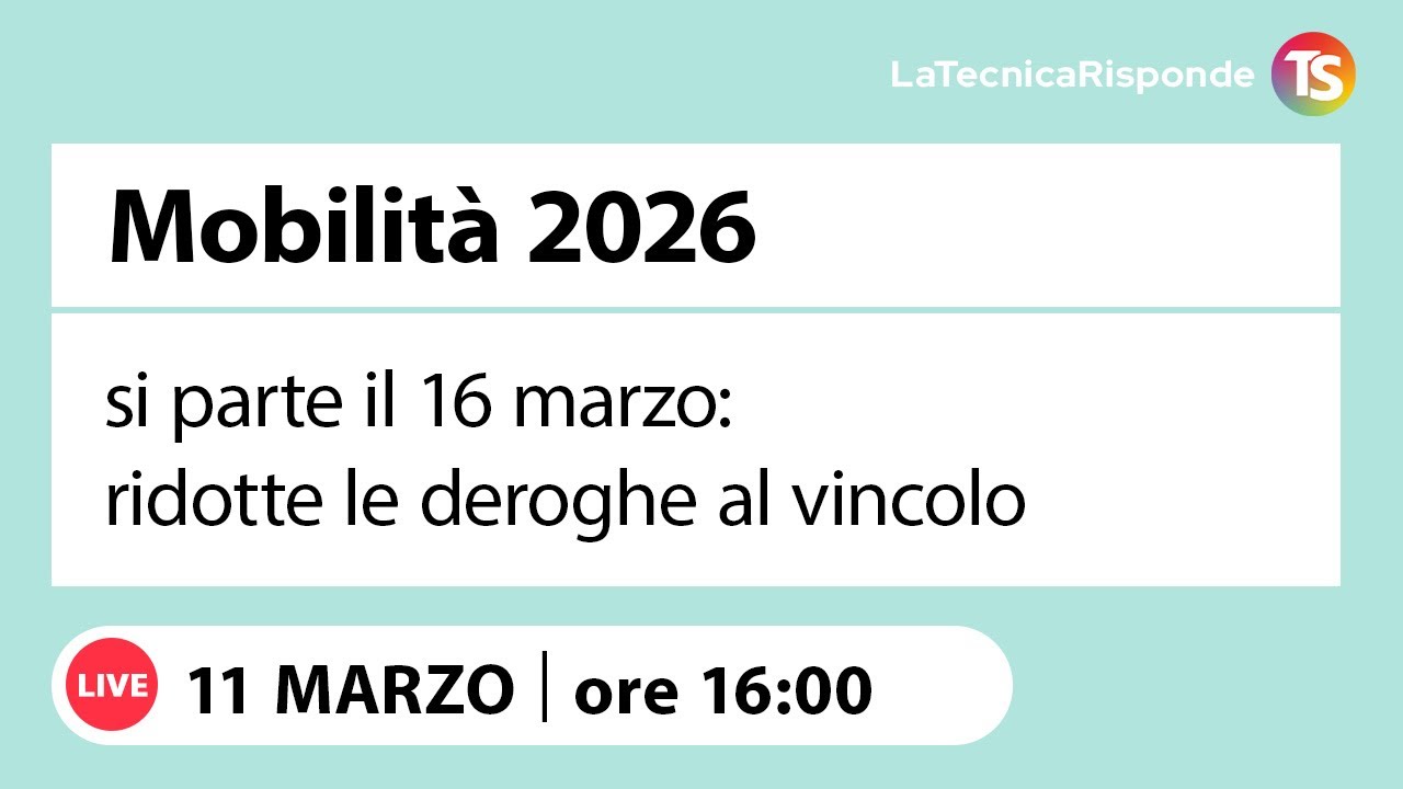 Mobilità 2026, si parte il 16 marzo: ridotte le deroghe al vincolo
