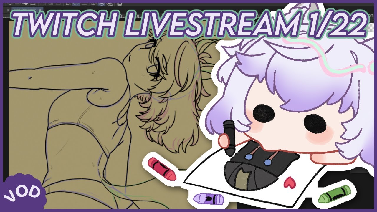 【 Drawing 】making furballs + print work  / Twitch Livestream