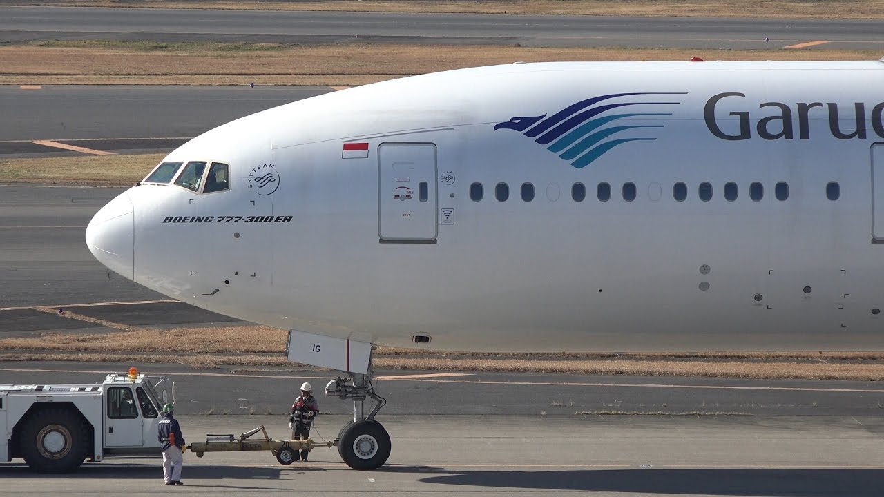 Garuda Indonesia Boeing 777-300ER PK-GIG Pushback [NRT/RJAA]