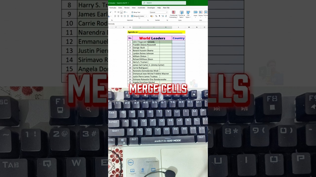Merge Multiple Cells in Excel with ONE Shortcut &ndash; This Will Blow Your Mind! #ExcelHack #excel #trick