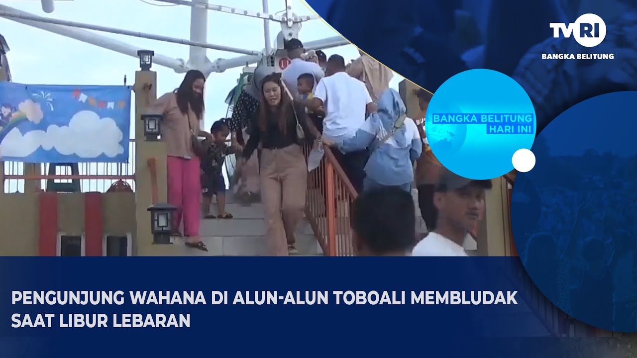 PENGUNJUNG WAHANA DI ALUN ALUN TOBOALI MEMBLUDAK SAAT LIBUR LEBARAN