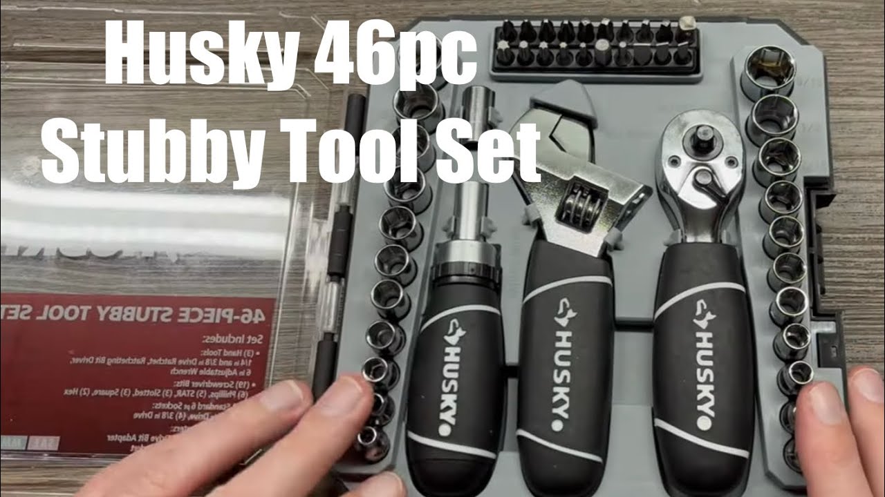Набор из 46 предметов: трещотка, головка и отвертка Husky Stubby.