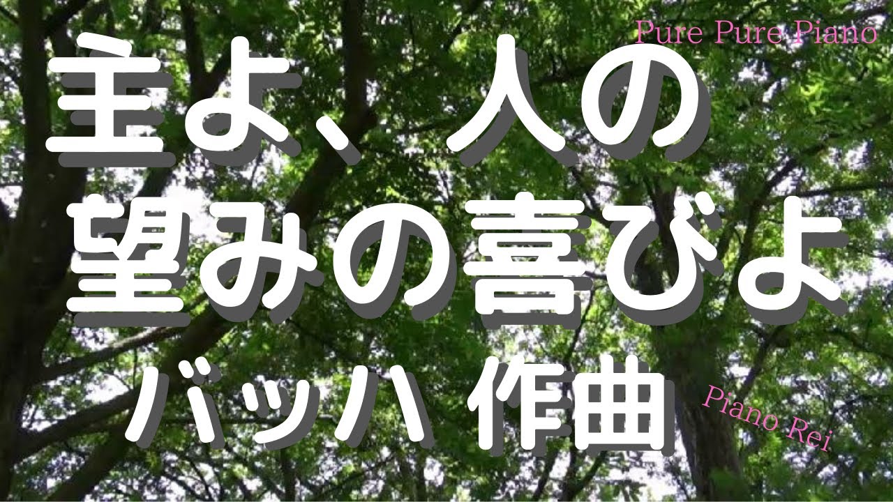 【ピアノ①-2】主よ、人の望みの喜びよ　バッハ作曲 　ピアノ演奏Rei　♪　J.S.Bach　Jesu, Joy Of Man's Desiring　Piano：Rei