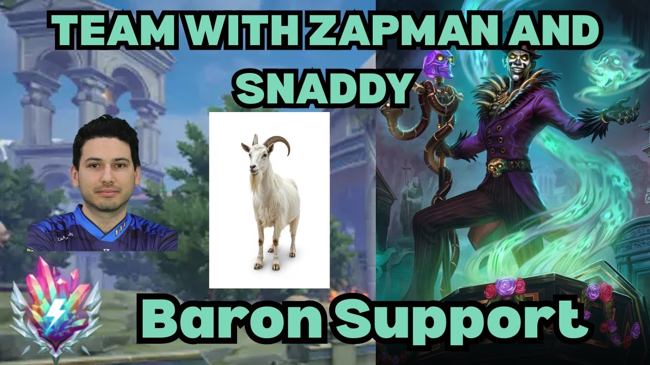 NEW TEAM WITH ZAPMAN AND SNADDY!! - Baron Support Smite 2 Gameplay Scrim