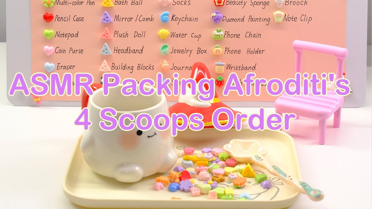 【Litebord Lucky Scoops】ASMR Packing Afroditi's 4 Scoops Order
